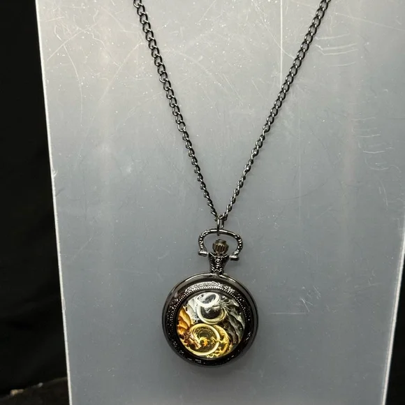 Steampunk Dragon NWT Pocket Watch Necklace - Picture 2 of 8